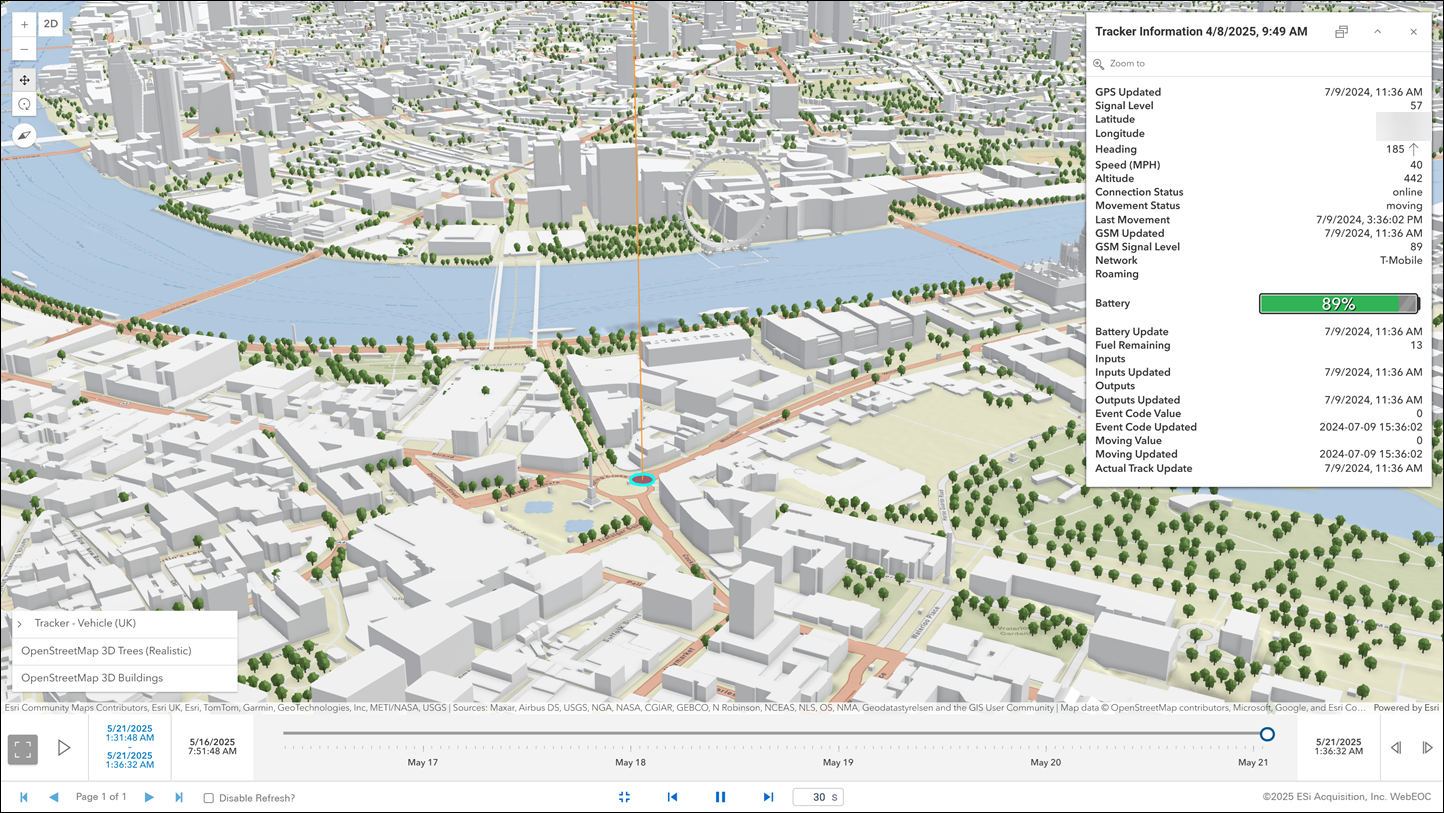 View locations in 3D full screen